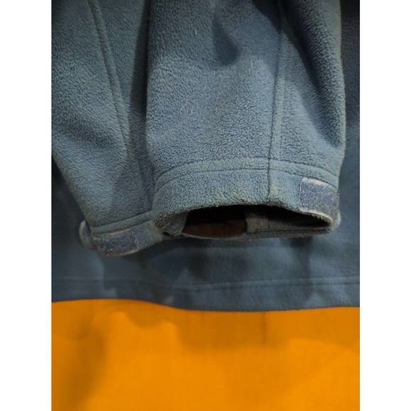 Duluth Trading Fleece Mens Medium Long Sleeve Outdoor Full Zip Pockets Blue Hood - Picture 8 of 8